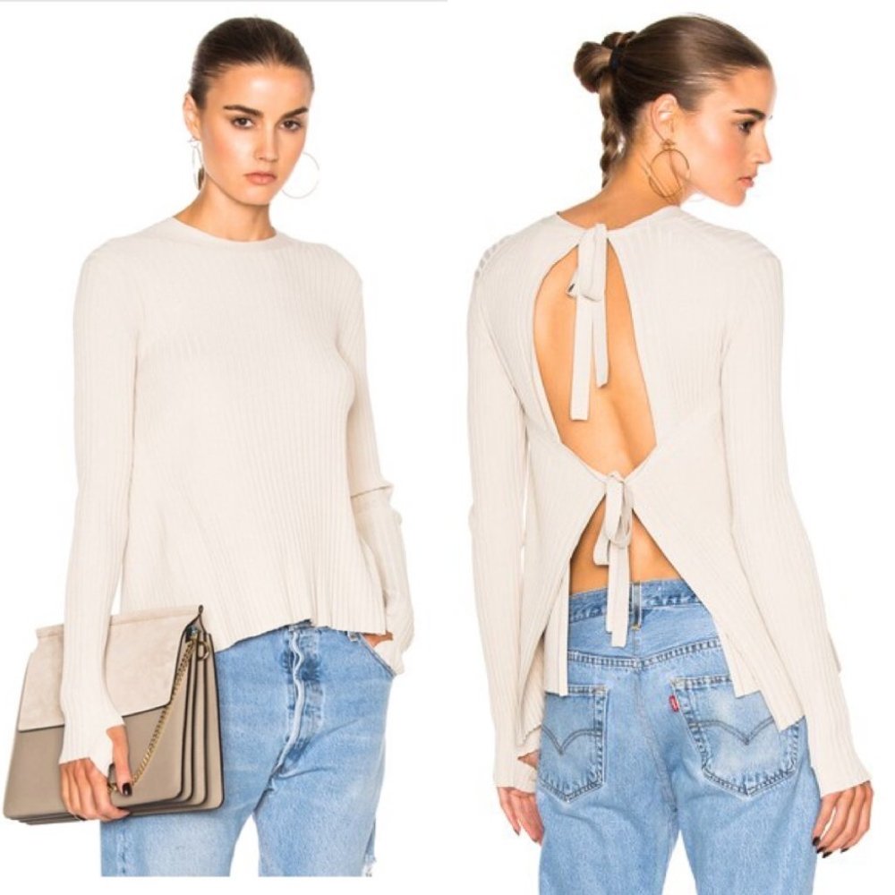 Helmut lang ribbed tie back sweater FINAL PRICE NO OFFERS CONSIDERED